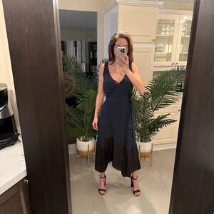 Navy and Black Wrap Dress,  Club Monaco, US 2